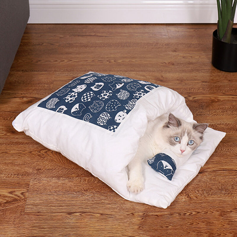 

Mascota Gato Perro Cama para dormir, Cueva calida para mascotas, con una almohada,Estilo A, Talla M