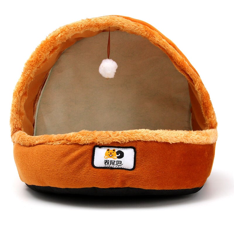 

Mascota plegable cama del animal doméstico casa de calentamiento duradero perro de la jerarquía de material suave con almohadilla de piel bola de la
