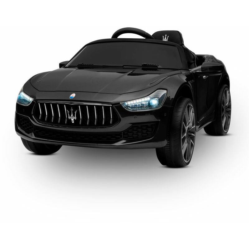 

Ghibli Coche eléctrico infantil (2 x 25W) 110x64x48cm - Marcha delant./traser. Faro, Musica, Mando parental - Negro - Maserati