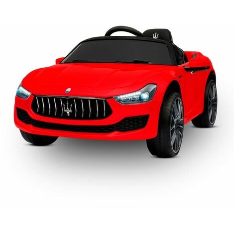 Maserati Ghibli Coche eléctrico infantil (2 x 25W) 110x64x48cm - Marcha delant./traser. Faro, Musica, Mando parental - Rojo