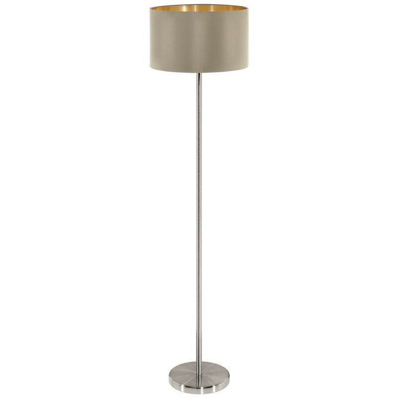 Eglo Maserlo - 1 Light Floor Lamp Satin Nickel, E27