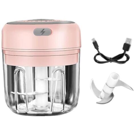 Masher à l\'ail électrique meuleuse sans fil meuleuse portable mini chopper rose 250ml