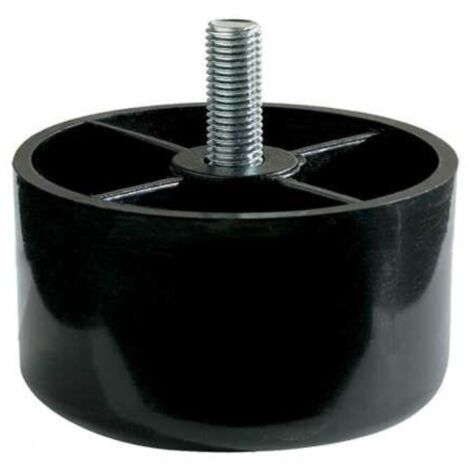 MASIDEF - 1 PIEDINO IN PLASTICA NERA D78H60 PERNO FIL M10X30N