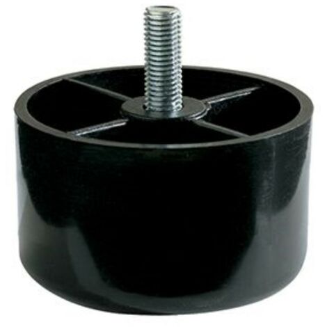 MASIDEF - 1 PIEDINO IN PLASTICA NERA D78H80 PERNO FIL M10X30