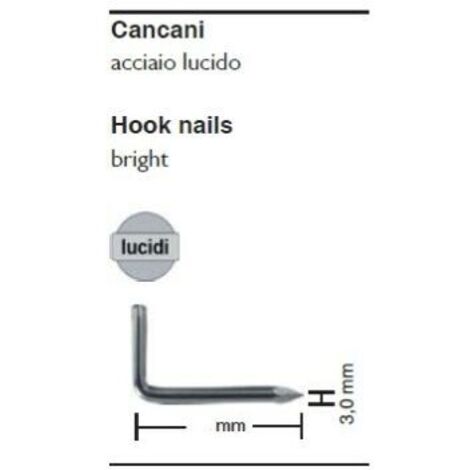 MASIDEF-CONNEX-  CANCANI IN ACCIAIO LUCIDO 70 PEZZI 3,0x50mm