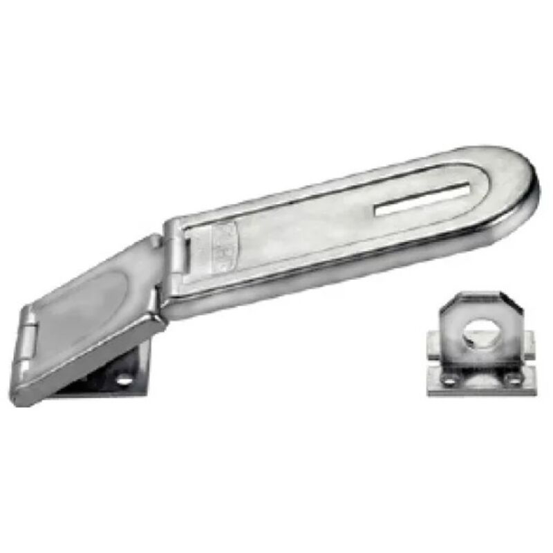 Masidef, DY2204521, Chiusura portalucchetto con aletta serratura, fori vite coperti, zincato, cromato 150x39mm