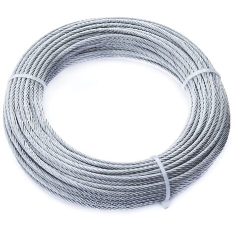 Masidef Fune in Acciaio Zincato Argento - D.5 mm x L 25 m