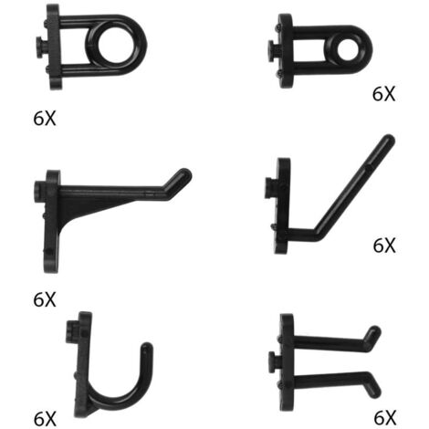 Masidef Ganci in Nylon per Pannello Forato - Assortiti 36 pz