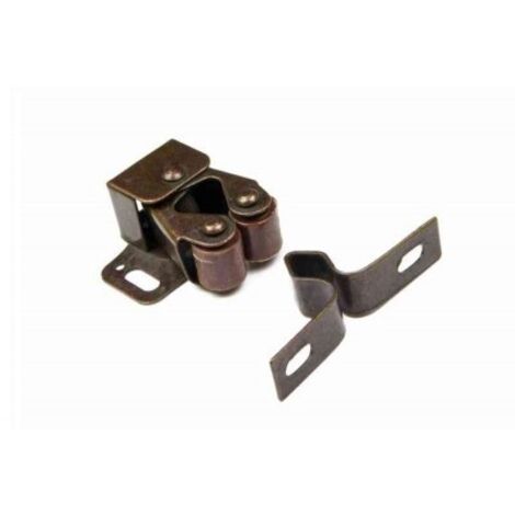 MASIDEF-MOBILIA - 2 CHIUSURE A CRICCHETTO A 2 RULLI BRONZATE