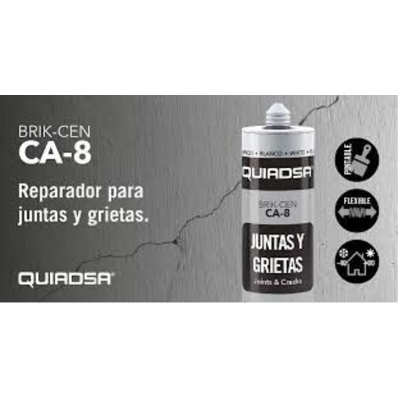 

52502020 Sellador juntas y grietas BRIK- CEN CA-8 Blanco 300 ml - Quiadsa