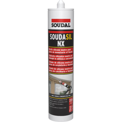 Masilla de silicona de construcci�n gris antracita neutra - Soudasil NX2 - Carpinter�a de fachada 300ml