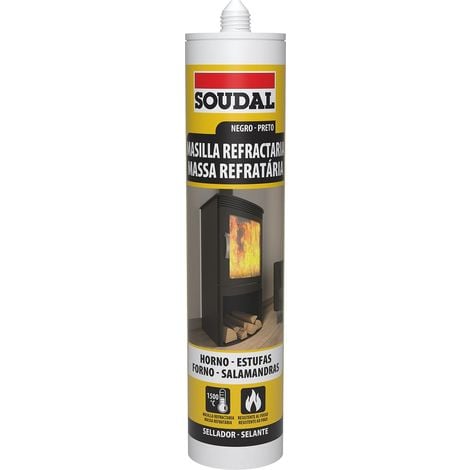 Masilla refrectaria Negro 1500º 290 Ml Soudal