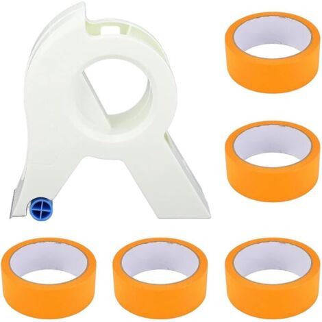 Masking tape applicator, masking master, masking tape dispenser, masking tape machine, portable tape trimmer, comes with 5 rolls of orange masking tape, suitable for decorative moldings, floors and wi