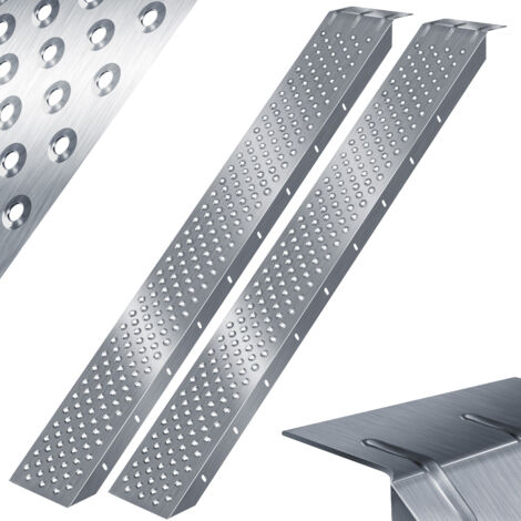 MASKO® 2X Auffahrrampe 400kg  Verladerampe  Verladeschiene  verzinkter Stahl  Antirutsch  200kg Pro Stück  Max 400kg Pro Paar   2x Auffahrrampe