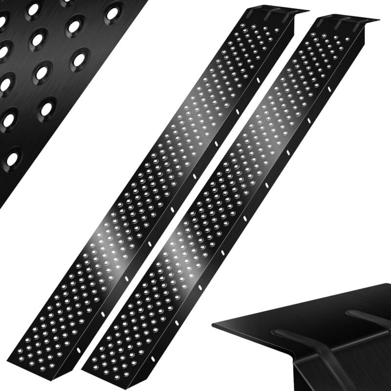 Masko - 2X Rampe d'accès 400kg Rampe de chargement Rail de chargement Acier galvanisé Antidérapant 200kg Par pièce Max 400kg Par paire 2x Rampe