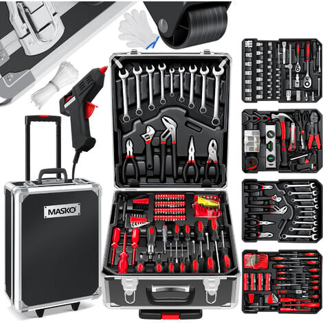 Masko® 969 tlg Werkzeugkoffer Werkzeugkasten Werkzeugkiste Werkzeug Trolley ✔ Profi ✔ 949 Teile ✔ Qualitätswerkzeug , Blau