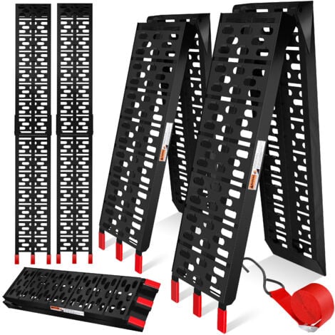 MASKO® ALU rampa di carico rampa di carico rampa di carico rampa di carico antiscivolo pieghevole  2x rampa di carico - nero / rosso