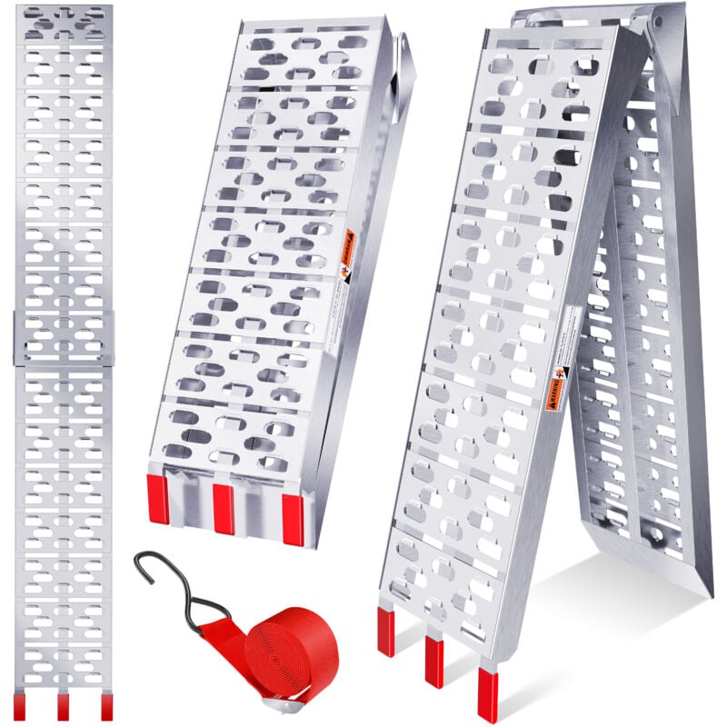 Alu Rampe d'accès Rampe de chargement Rail de chargement Antiglisse rabattable 1x rampe d'accès - Masko