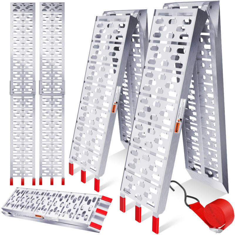 Alu Rampe d'accès Rampe de chargement Rail de chargement Antiglisse rabattable 2x rampe d'accès - Masko