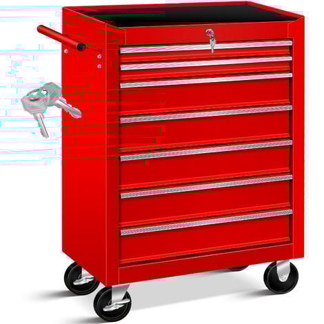 Masko® chariot de chariot d'atelier outil panier boîte à outils 5 et 7 sujets Toolbox, 5 Fächer Blau (de)