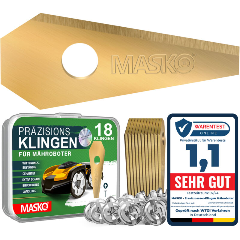 Lames de rechange pour tondeuses-robots Lames de tondeuses universelles y compris vis innovantes revêtement en titane durable / pour Bosch, 18 pièces