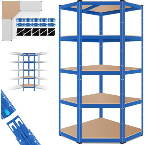 MASKO® Scaffalatura per stoccaggio pesante  Scaffalatura per cantina  180x75x40cm  fino a 875 kg  5 ripiani regolabili  Scaffalatura annidabile  Blu