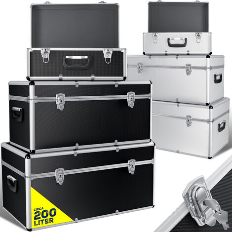 Masko® Set de 3 boîtes en aluminium Alubox Alukiste boîte de transport outil boîte de rangement NOUVEAU, schwarz (de)