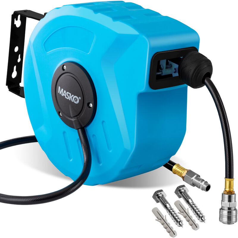 Masko - Enrouleur de tuyau d'air comprimé automatique 1/4 raccord - Enrouleur de tuyau mural Enrouleur de tuyau d'air comprimé Bleu / 10m