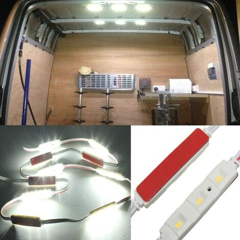 Maso-Kit d'éclairage d'intérieur ultra lumineux 40 LED pour voiture, camion, camping-car, caravane, plafonnier (DC 12 V, blanc)(30LED A)