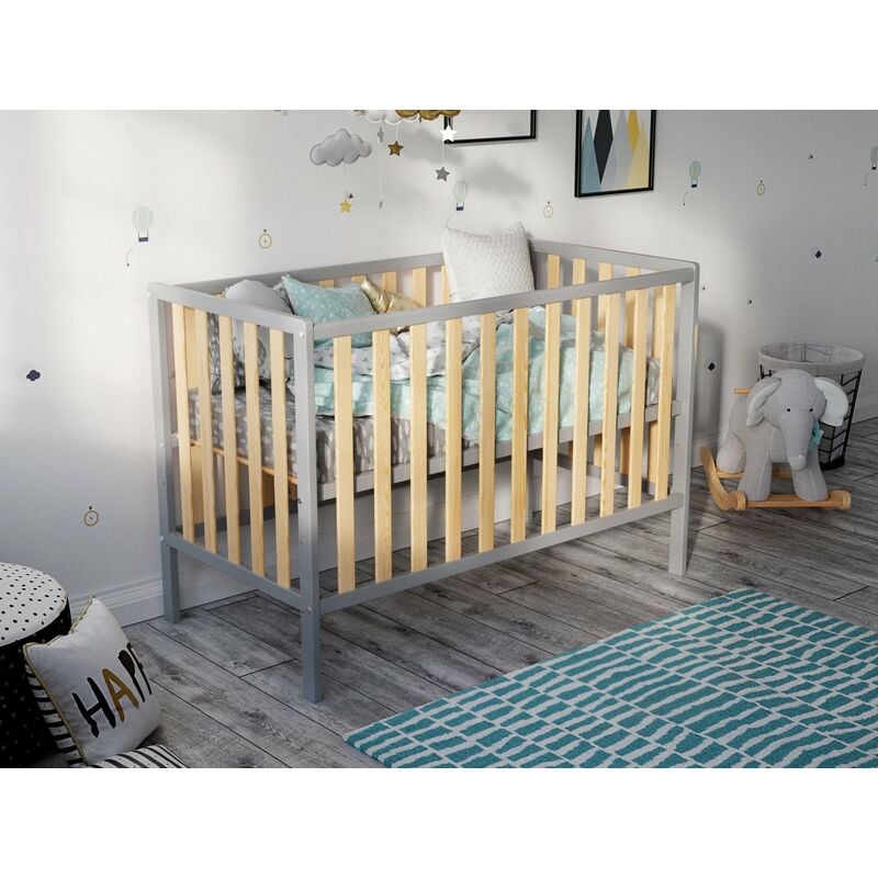 Mason Cot 120x60cm (Grey/Pine) - Grey/Pine