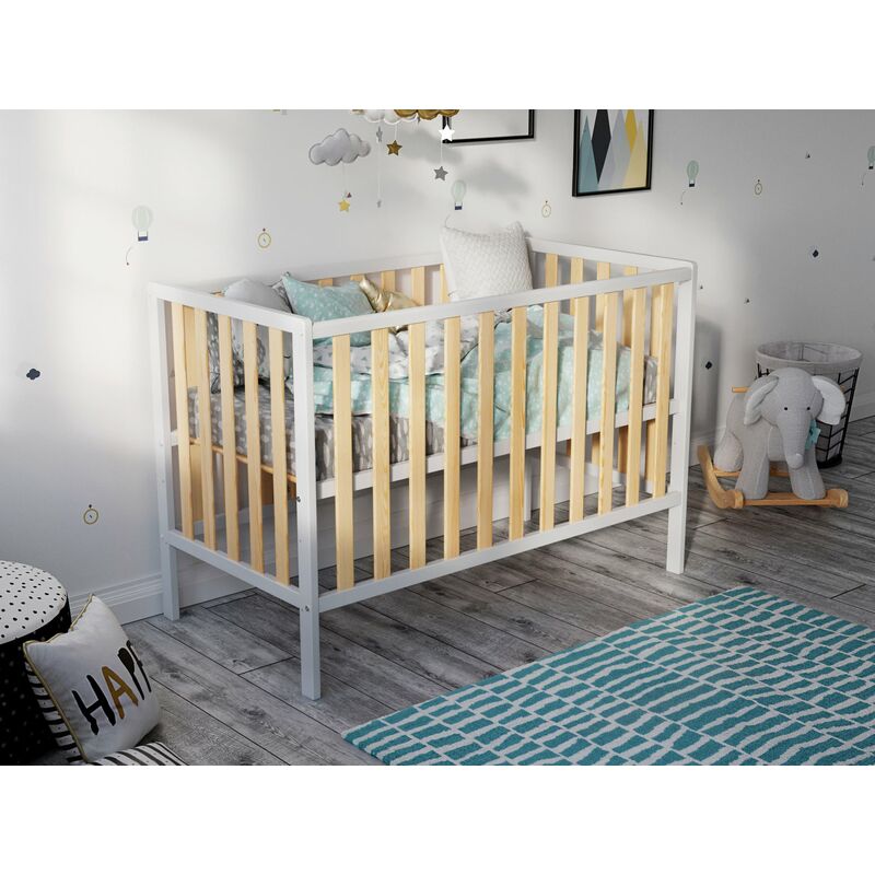 Mason Cot 120x60cm (White/Pine) - White/Pine