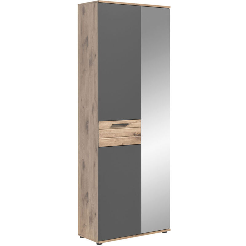 Ebuy24 Mason Kleiderschrank 2 Türen Eiche Dekor, Spiegel.