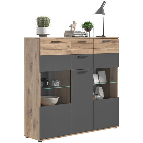 Mason Sideboard 3 Türen, 2 Schubladen Eiche dekor.