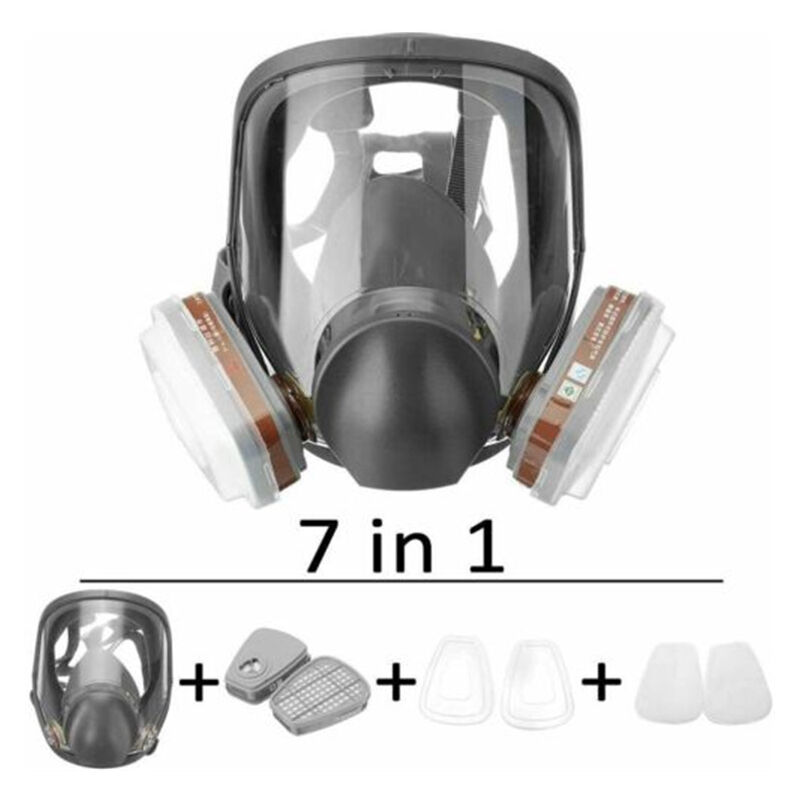 Masque à Gaz Complet avec Filtre - Ensemble de 7 Pièces pour Protection contre l'Ammoniac