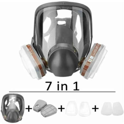 Masque à gaz complet filtre boîte filtre coton Ensemble de 7 pièces pour prévenir l'ammoniac