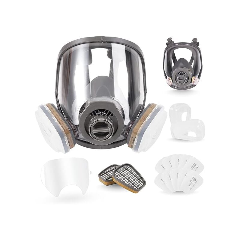 Masque à gaz intégral 25 en 1, masque anti-poussière, masque de peinture, protection respiratoire avec filtre pour vapeurs organiques, gaz acides,