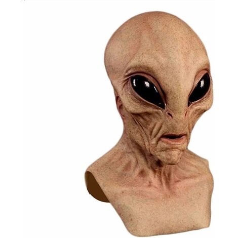 Masque Alien, Halloween Masque Effrayant Nouveauté Costume Party Latex Animal Visage Masque Pleine Tête Alien Visage Latex Horreur Couvre-Chef Bouclier pour Halloween Party