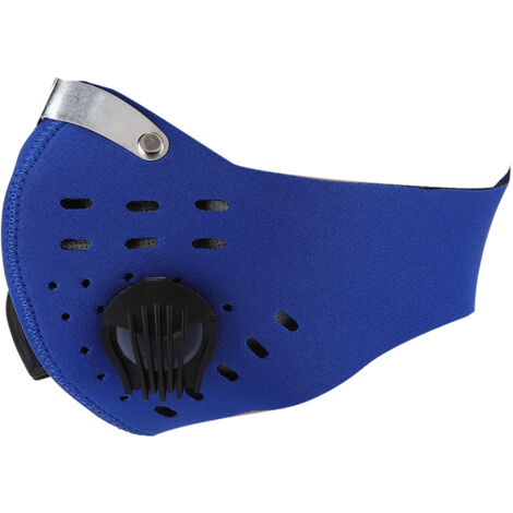 Masque anti-poussière cyclisme extérieur en charbon actif, élastique et respirant (Bleu)