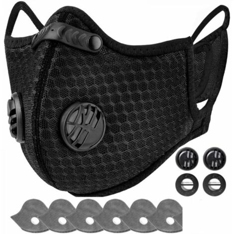 Masque Anti-poussière Lavable Réutilisable avec 6Filtres pour La Course à Pied, Le Cyclisme, Les Activités de Plein Air,
