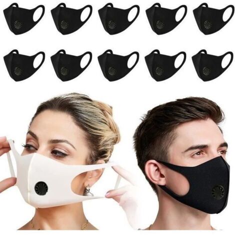 Masque Anti-poussière - Non spécifié - 10pcs - Double soupape - Protection Anti-buée - Tissu lavable