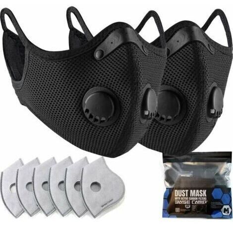 Masque anti-poussière pour menuiserie Construction Tondre Ponçage Jardinage Nettoyage Peinture Sciage et meulage，2 masques + 8 cartouches filtrantes