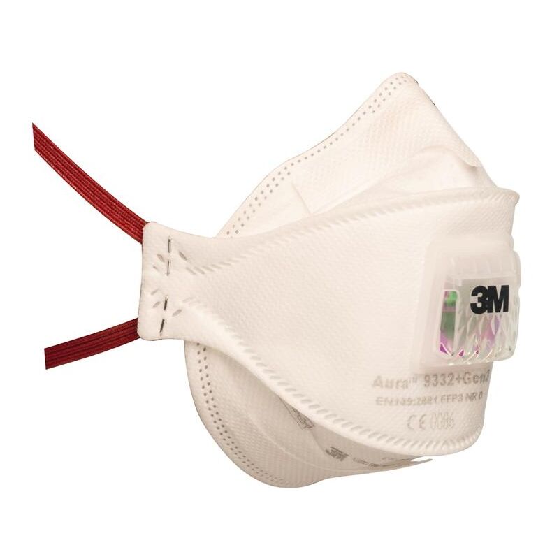 Masque de protection respiratoire 9332+Gen3 FFP3 / v nr d avec soupape d'expiration, pliable