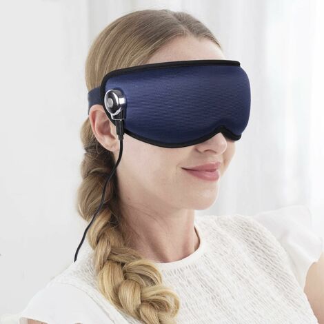Masque chauffant pour les yeux avec vibration, nouvelle génération de masseur pour les yeux 3D sans compression pour dormir, masseur pour les yeux USB à température constante pour la relaxation des ye