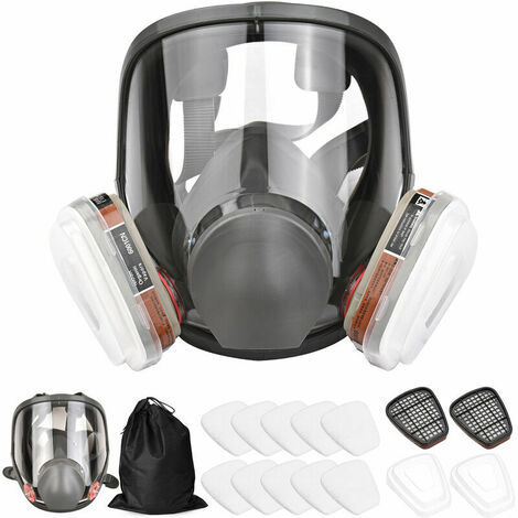 Masque complet 16 en 1 masque à gaz en silicone pour peinture en aérosol, pesticides, prévenir l'ammoniac