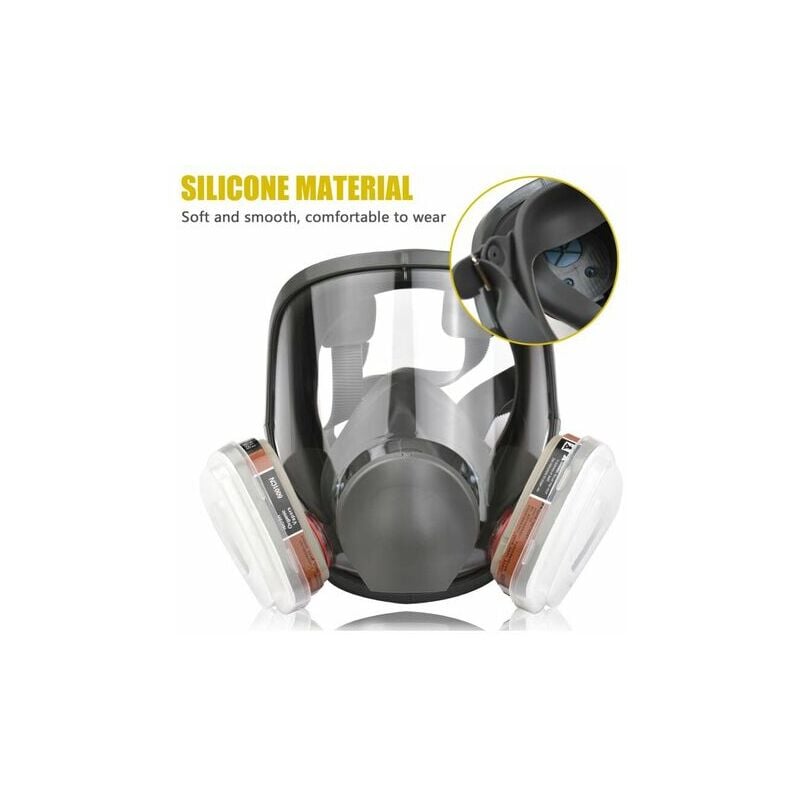 Masque complet 16 en 1 Masque complet en silicone 1 corps de masque + 2 x cartouches filtrantes 3 + 2 x bouchons de filtre + 10 tampons filtrants + 1