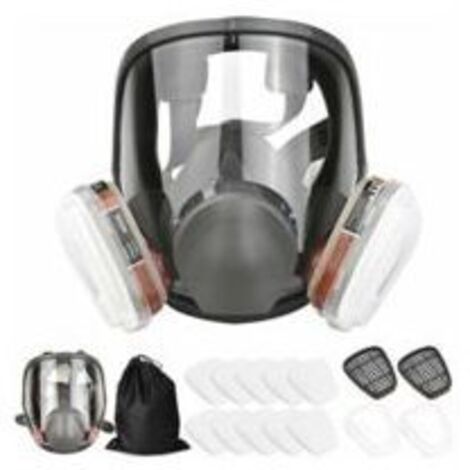 Masque complet 16 en 1 Masque complet en silicone 1 corps de masque + 2 x cartouches filtrantes 3 + 2 x bouchons de filtre + 10 tampons filtrants + 1 sac de rangement