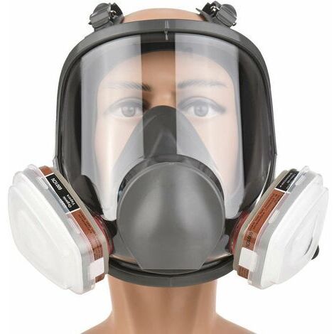 Masque complet Masque complet en silicone Masque complet + filtre boîte filtre coton Ensemble de 7 pièces pour prévenir l'ammoniac