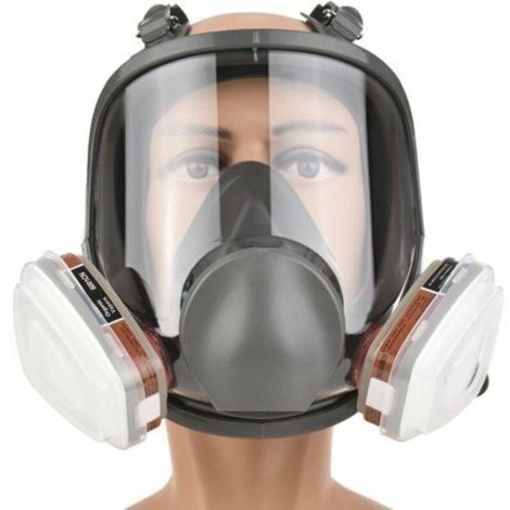 Masque complet Masque complet en silicone Masque complet + filtre boîte filtre coton Ensemble de 7 pièces pour prévenir l'ammoniac