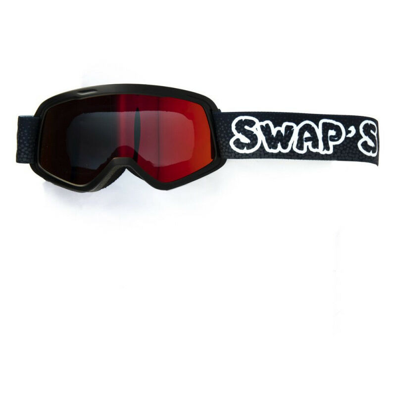 Swaps - Masque Cross bubble kid - noir - Bandeau bleu/gris - Ecran Irldium rouge/or