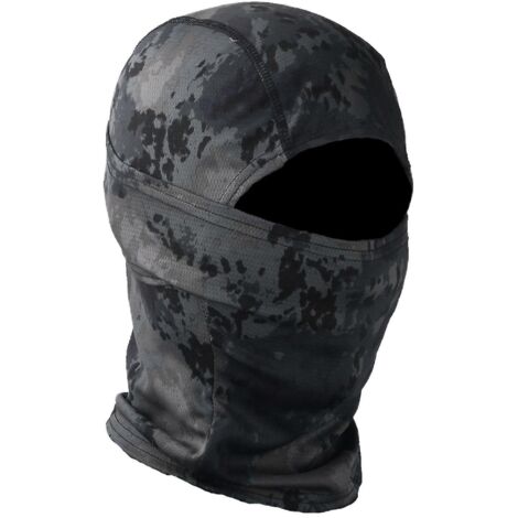 Masque de camouflage, cagoule, couvre-chef pour cyclisme et moto, casque d'entraînement extérieur - Noir python